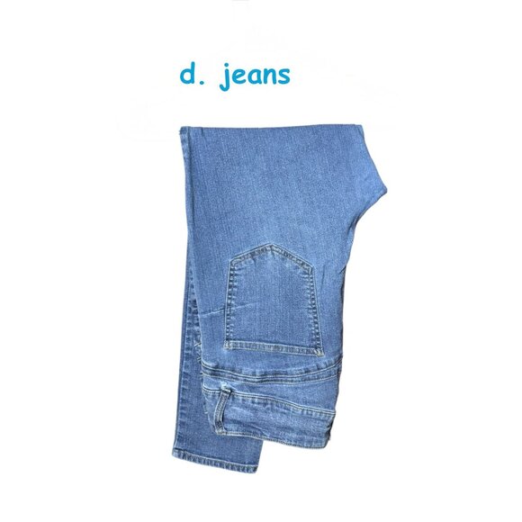 D. Jeans Plus Size 16W Mid-Rise Stretch Skinny Denim Jeans Light Wash - Picture 6 of 9